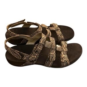 Vionic Amber Tan/Black Ortho Adjustable Sandals Zebra Women's Size 10